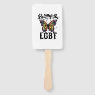 Beautifully LGBT Butterfly Vintage Pride Shirt_1 Hand Fan