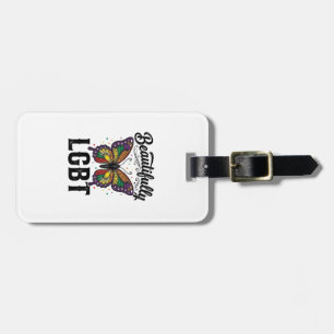 Beautifully LGBT Butterfly Vintage Pride Shirt_1 Luggage Tag