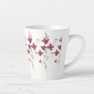 Beautifully Painted Maroon Flowers Latte Mug