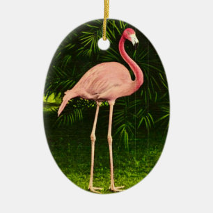 Beautifully Pink Flamingo Ceramic Ornament