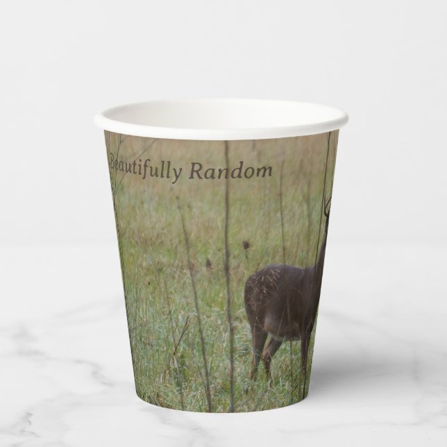 Beautifully Random: whitetail deer BUCK paper cup (Front)