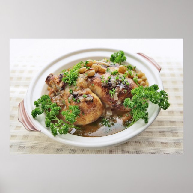 Beautifully served chicken soup poster (Front)