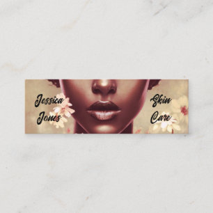 Beautify skin care black woman close up mini business card