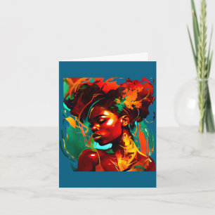Beautuful black art african american woman card
