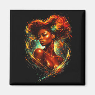 Beautuful Black Art African American Woman Magnet