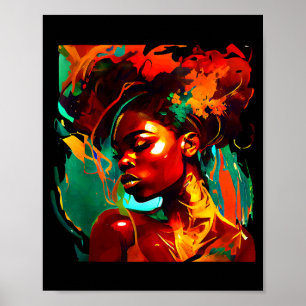Beautuful black art african american woman poster