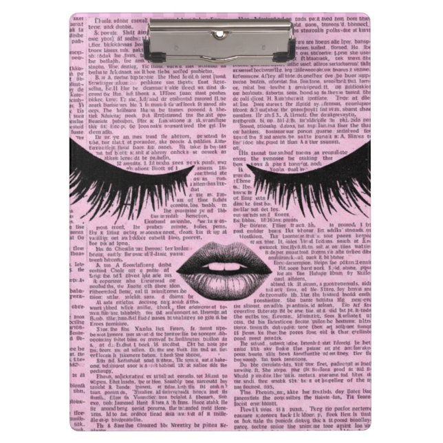 Beauty Aesthetic Pink Clipboard for Work & School (Front)