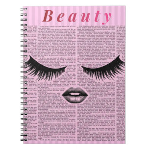Beauty Aesthetic Pink Spiral Notebook for Women