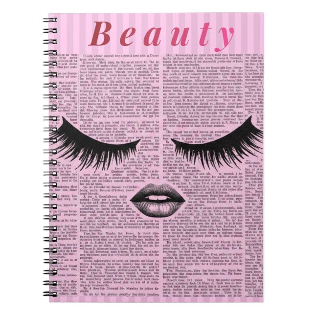 Beauty Aesthetic Pink Spiral Notebook for Women (Front)