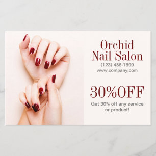 Beauty Aesthetician Manicure Nail Salon Price List Flyer