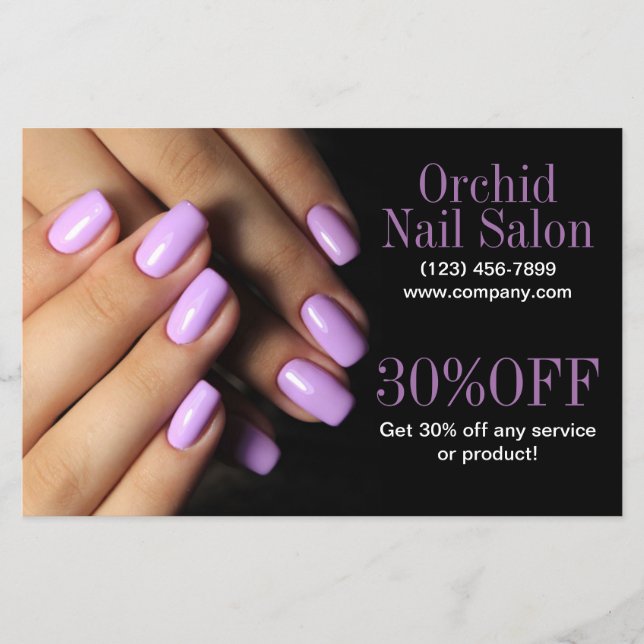 Beauty Aesthetician Manicure Nail Salon Price List Flyer (Front)