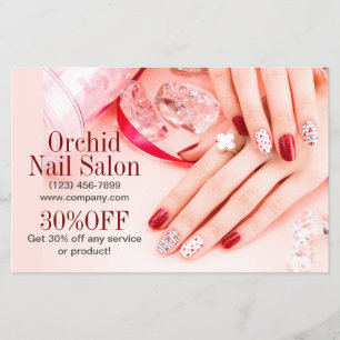 Beauty Aesthetician Manicure Nail Salon Price List Flyer
