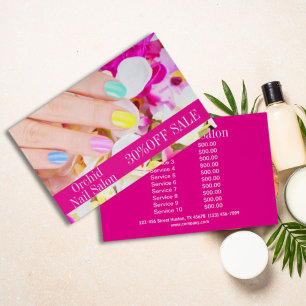 Beauty Aesthetician SPA Nail Salon Price Lists Flyer