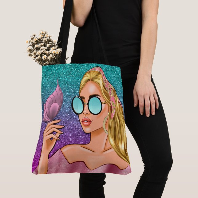 Beauty and a Butterfly - See Back ... Tote Bag (Close Up)