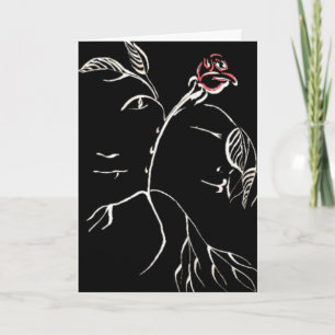 Beauty and Beast Rose Card