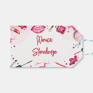 Beauty and makeup spa birthday gift tags