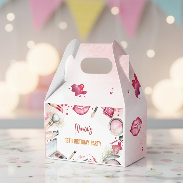 Beauty and makeup spa birthday party favour box (Creator Uploaded)