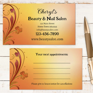 Beauty and Nail Salon Appointment Business Card
