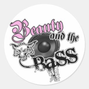 Beauty and the BASS Trance Electro techno Rave DJ Classic Round Sticker