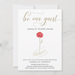 Beauty and the Beast Anniversary Party Invitation