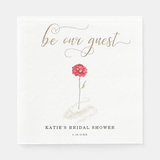 Beauty and the Beast Be Our Guest Napkin (Front)