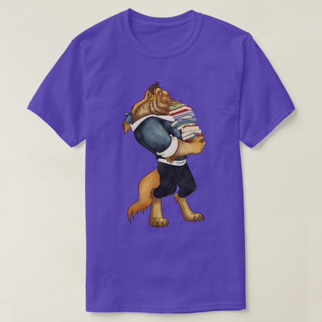 Beauty And The Beast Book Worm Beast  T-Shirt (Design Front)