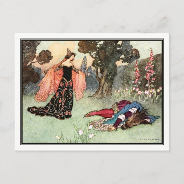 Beauty and the Beast by Warwick Goble Postcard (Front)