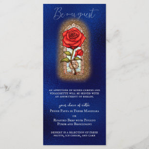 Beauty and the Beast Fairytale Rose on Blue Menu