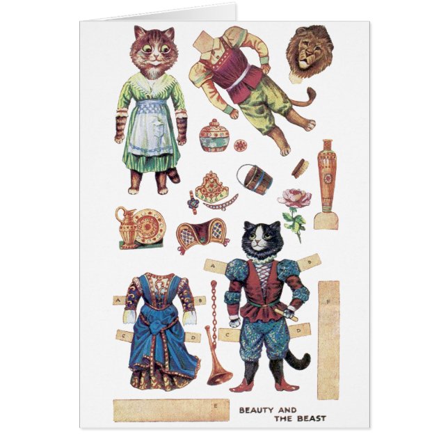 Beauty and the Beast, Paper Doll, Louis Wain (Front)