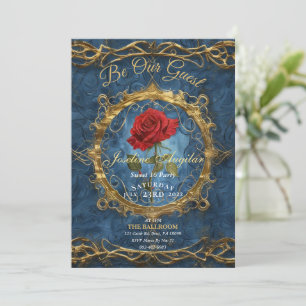 Beauty and the Beast Rose Customisable photo sweet Invitation