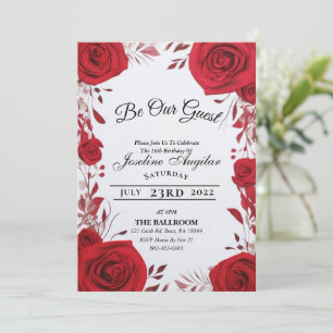 Beauty and the Beast Sweet 16 Roses Invitations