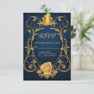 Beauty and the Beast Sweet 16 RSVP card