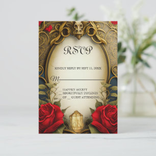 Beauty and the Beast Sweet 16 RSVP card