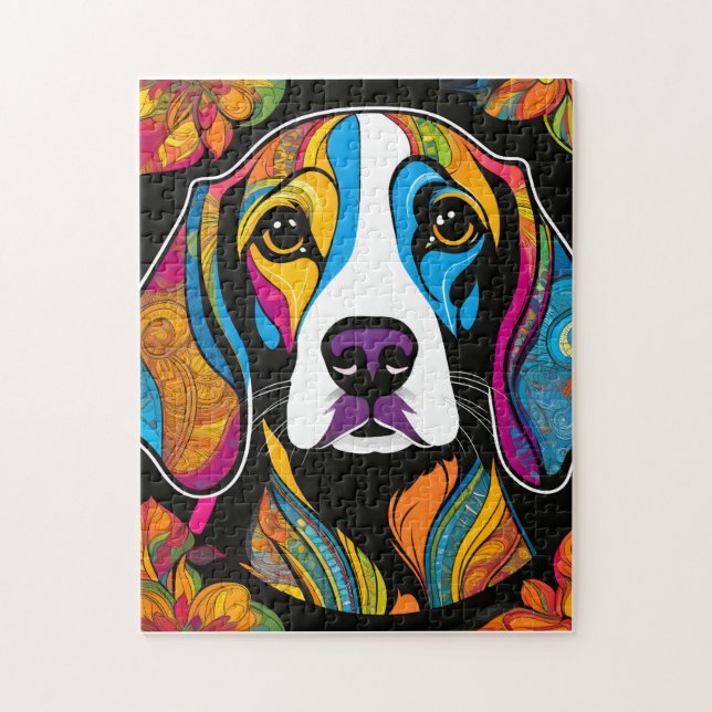 Beauty Beagle Colourful Jigsaw Puzzle (Vertical)