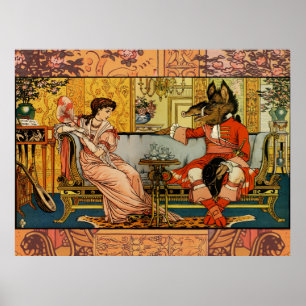 Beauty Beast Classic Art Illustration Poster