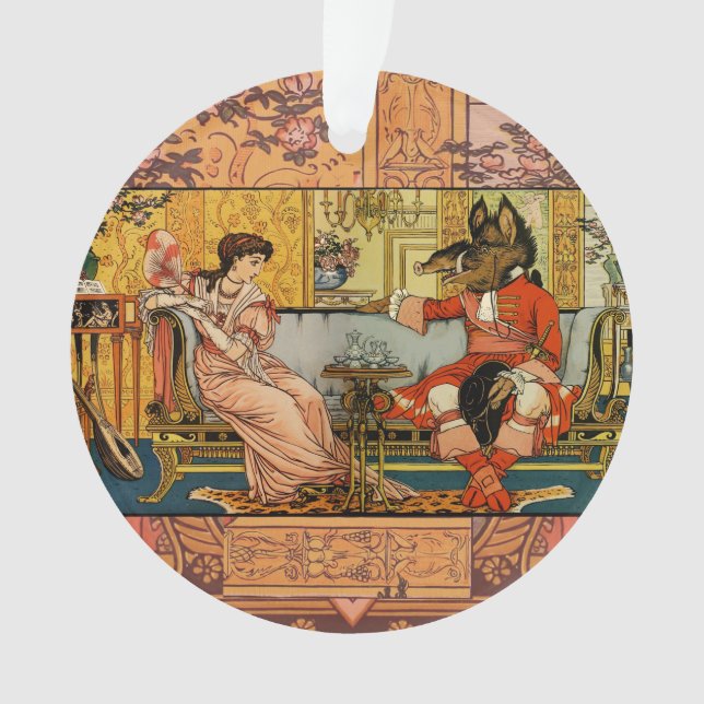 Beauty Beast Classic Fairy Tale Characters Ornament (Front)