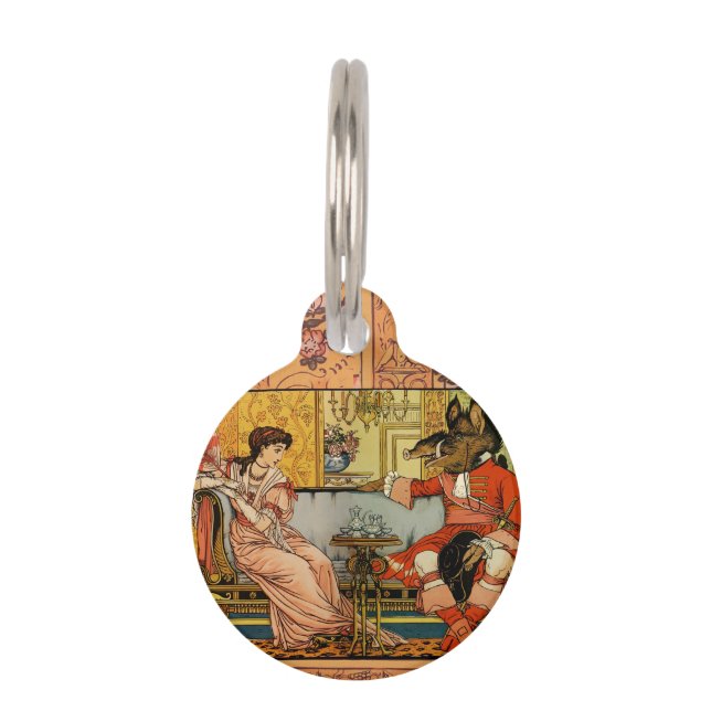 Beauty Beast Classic Fairy Tale Characters Pet Tag (Front)