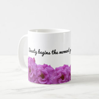 Beauty Begins – Inspirational Floral Mug