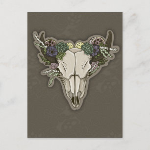 Beauty Boho Scull Postcard