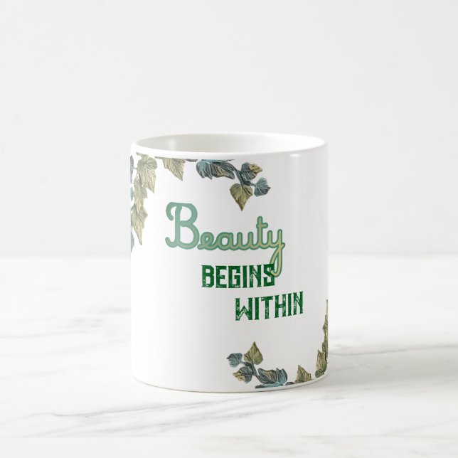 Beauty Botanical Typography Coffee Mug (Center)