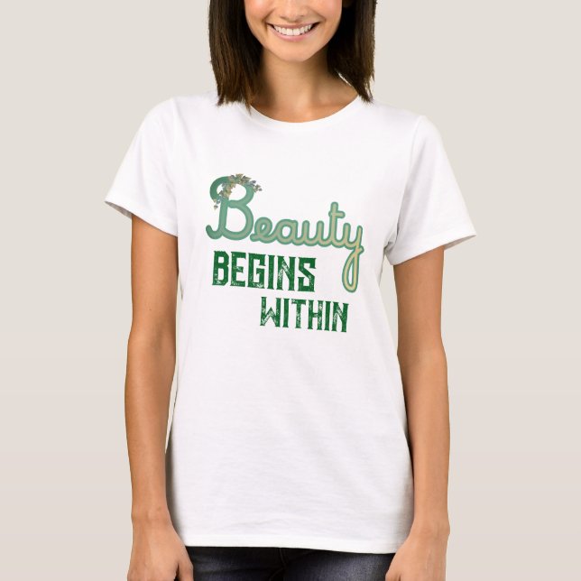Beauty Botanical Typography T-Shirt (Front)