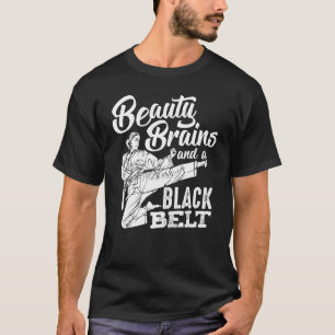 Beauty Brains Black Martial Fighter Taekwondo Belt T-Shirt