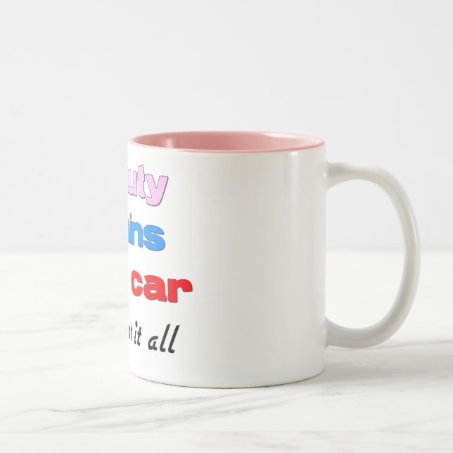 Beauty Brains Fast Car mug (Right)