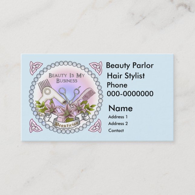 Beauty Business Beautician Appointment Card (Front)