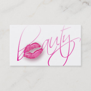 Beauty Business Card Pink Glossy Lips