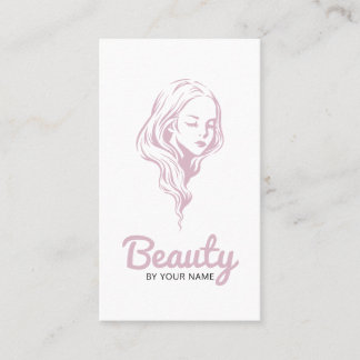 Beauty Business Card with Girl Face
