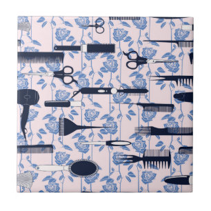 Beauty Care Blue Rose Pattern Ceramic Tile