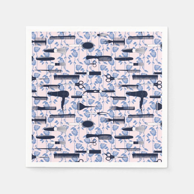 Beauty Care Blue Rose Pattern Napkin (Front)