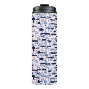 Beauty Care Blue Rose Pattern Thermal Tumbler