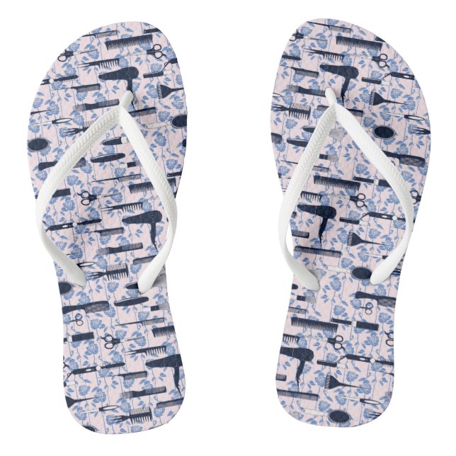 Beauty Care Blue Rose Pattern Thongs (Footbed)